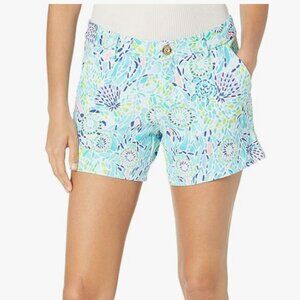 Lilly Pulitzer Callahan Knit Short in Blue Ibiza Open Water, size 12